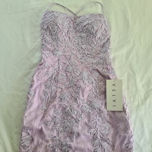 Ladyblacktie Velvi Lilac Dutchess Mini Dress